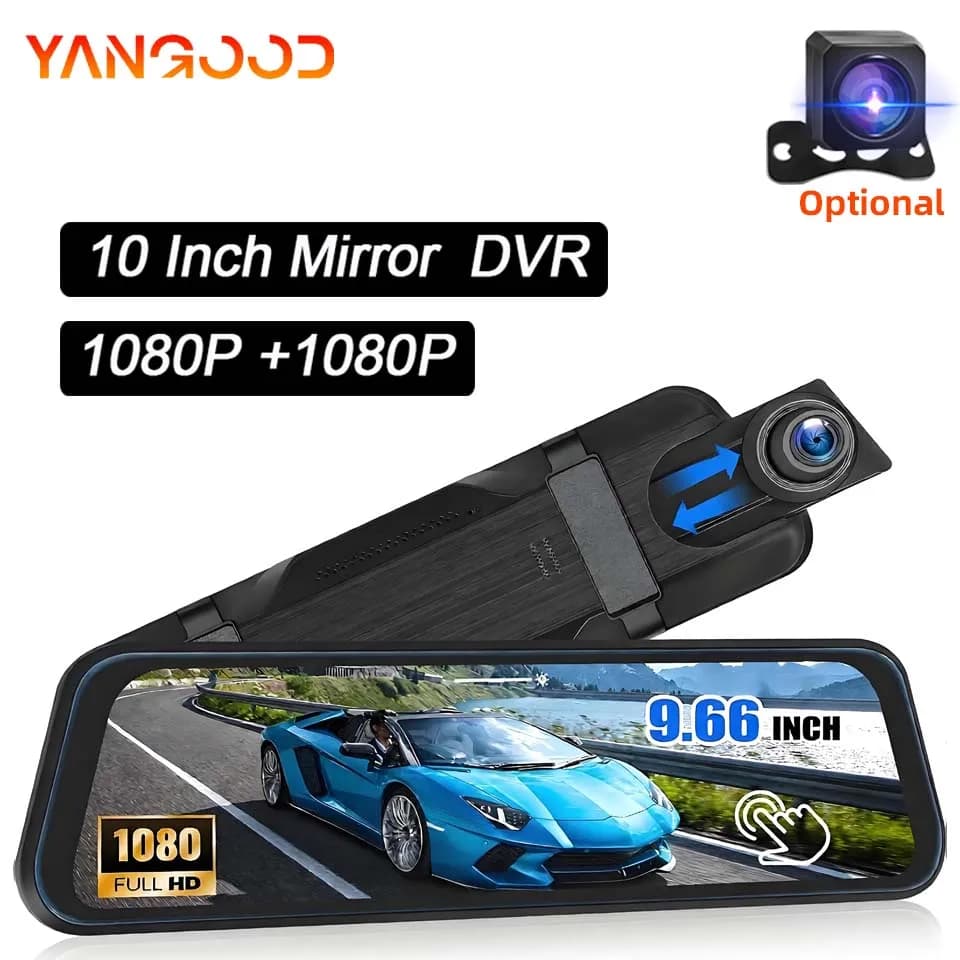10" Dashcam Touch 24H Parking Optional Dual Lens Front And Rear View Car Dvr Mirror Video Recorder Black Box Smart Systems