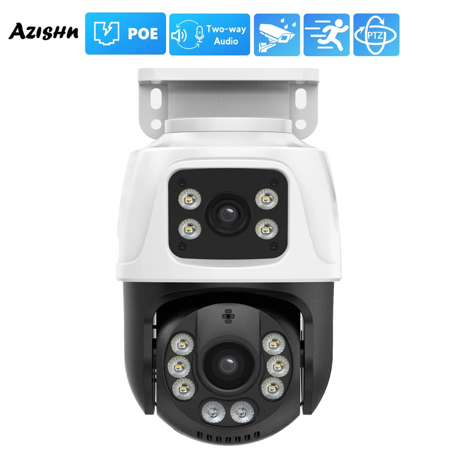 XMEYE 6MP POE PTZ Dual Lens IP CCTV Camera videosorveglianza sicurezza Outdoor Two Way Audio Street ONVIF Full Color Auto Track