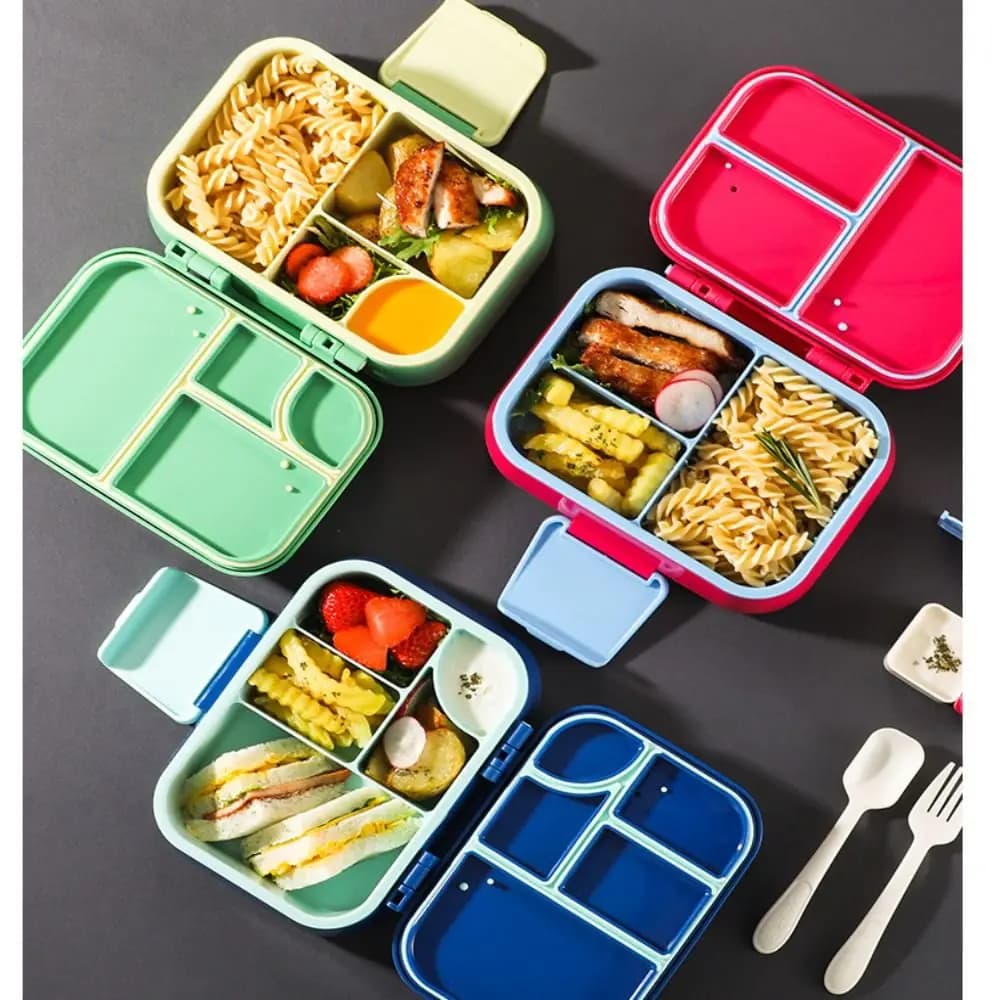 Scatola portatile per insalata di frutta per microonde sigillata scatola per il pranzo a 3/4 griglie commestibile grado PP5 contenitore per alimenti durevole studenti