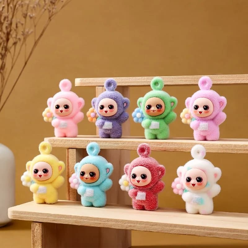 Set di 8 Statuette Teletubbies, Ornamenti Anime Cartoon Kawaii, Modellini da Scrivania, Decorazioni per la Casa, Regalo di Compleanno per Bambini