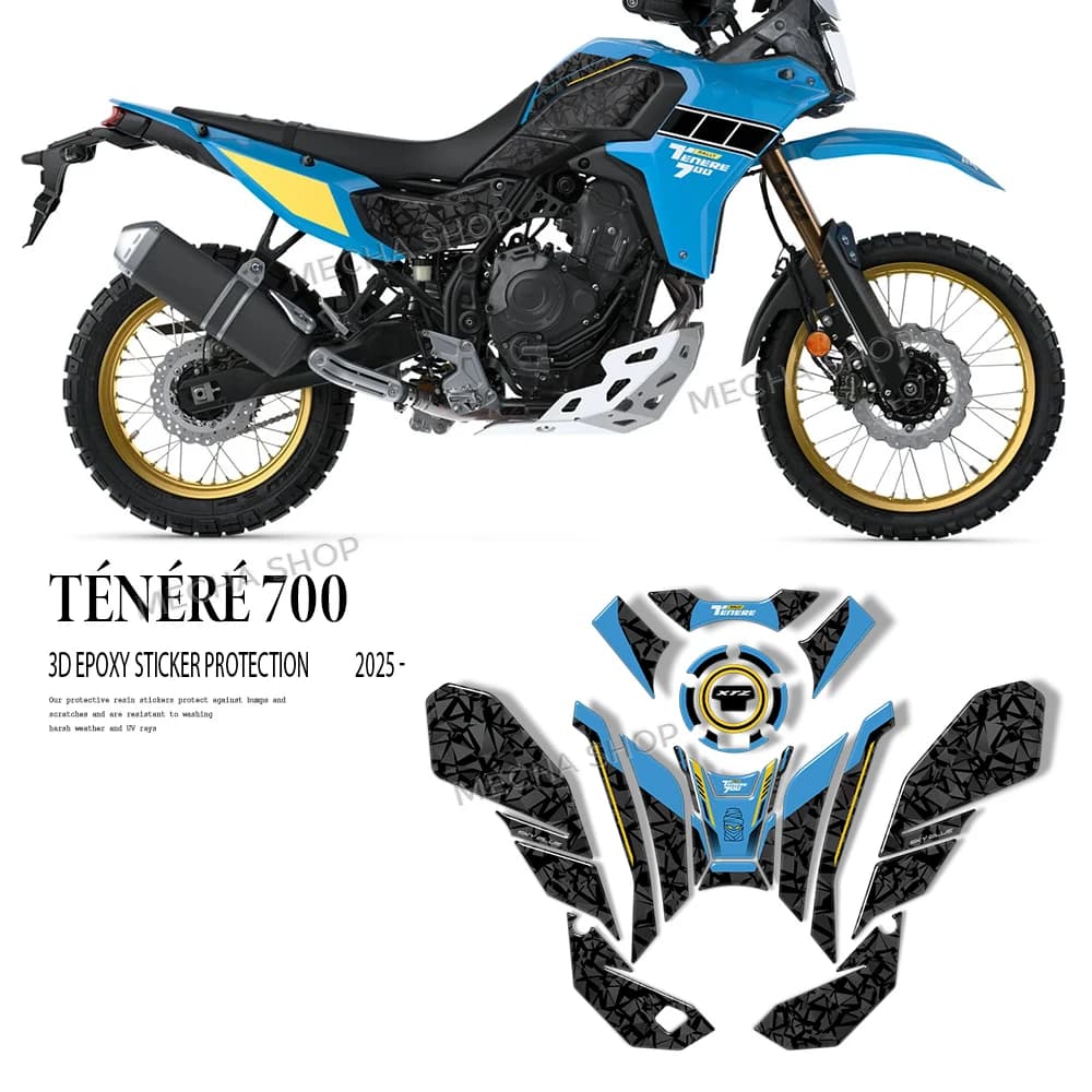 XTZ 700 2025 Accessori Kit di protezione adesivo in resina epossidica 3D per adesivo serbatoio Tenere 700 Tenere700