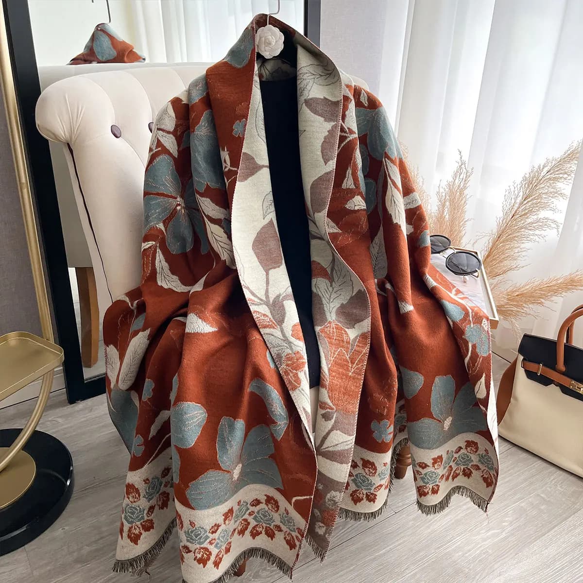 Women Thicken Luxury Winter Paisley Two-Sided Cashmere Jacquard Scarves High Quality Wrap Shawl Ladies Wool Pashmina Scarf 2025