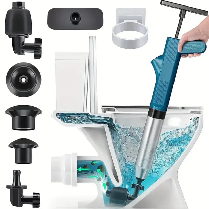 Set di Strumenti Pneumatici ad Alta Pressione per lo Scarico, Kit Sturatubi in Acciaio Inossidabile per WC e Tubi ​