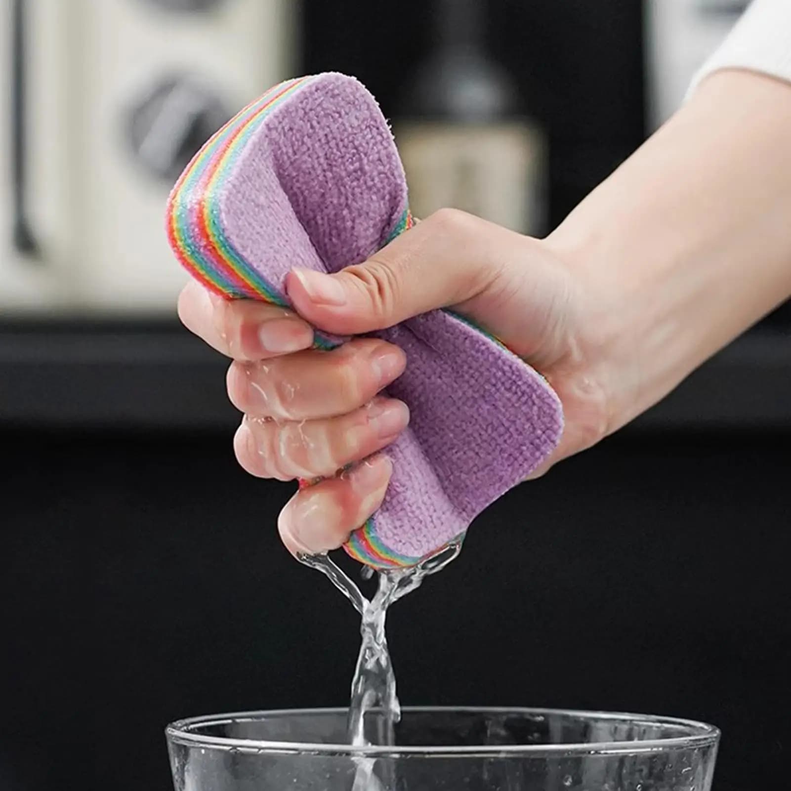 Spugne per pulizia cucina Asciugamani in microfibra 12 strati di fibra Panno pelabile a strati Riutilizzabile Detergente per lavaggio Stracci per scrub