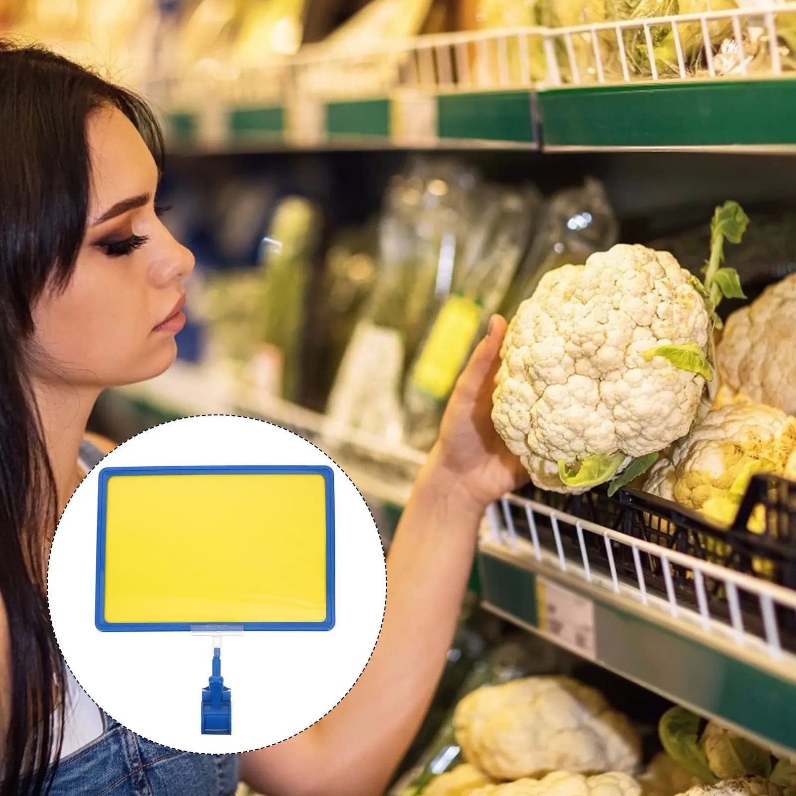 Set di 1 Portaetichette A4 con Clip per Espositori, Cartelli Pubblicitari per Negozi, Supermercati e Scaffali