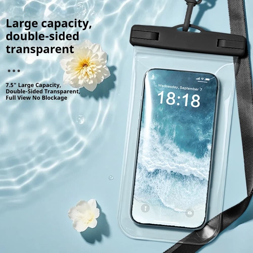 Transparent Raincoat for Telephone, Ecological, Large Format, Sensible to Touch, for Swimming and Diving