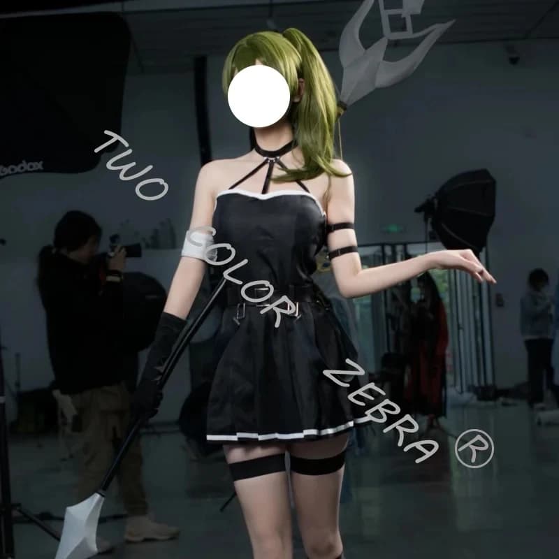 Costume Cosplay Anime Frieren Beyond Journey's End Ubel, Abito Nero Sexy con Dettagli sul Petto, per Feste di Halloween.