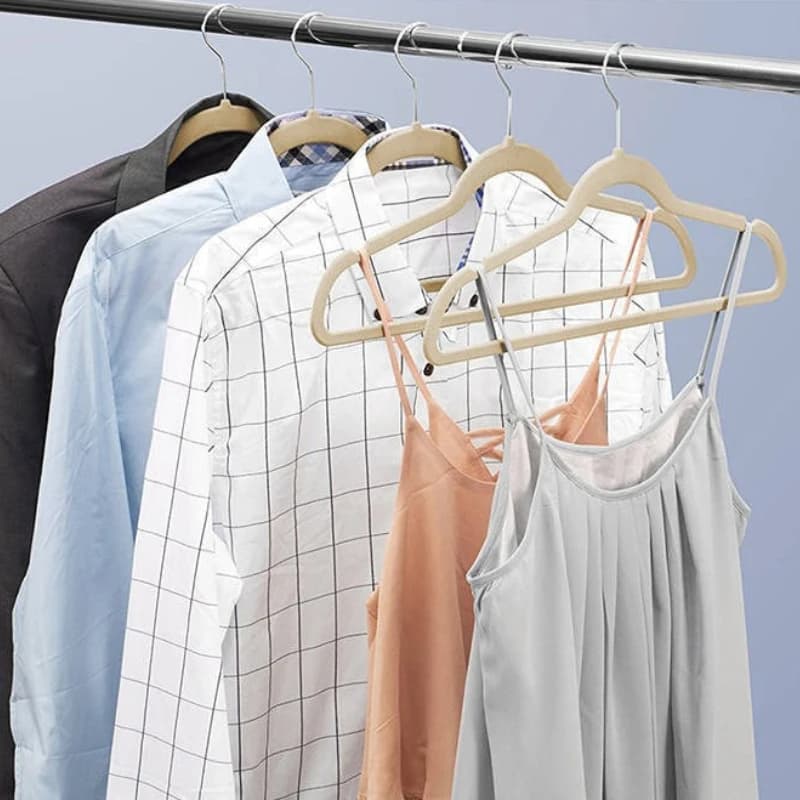 Household Seamless Flocking Hanger, Multifunctional Anti Slip Flocking Hanger, Dry And Wet Clothes Support