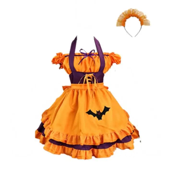 Extra Large Size 200 Pounds Lace Embroidery Lolita Maid Uniform Dress Women's Fashionable Elegant Skirt Set for plus Size