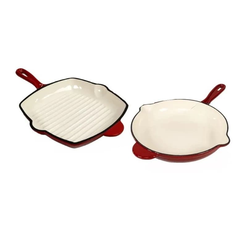 Kitchen small cookware non-stick cast iron 24cm electromagnetic bottom red mini frying pan