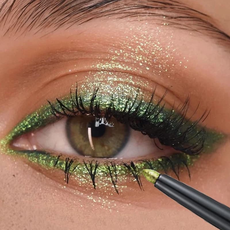 Waterproof Green Purple Eyeliner Pen Long-Term Glittered Umbrella Long-Term Silk Kiss Pen Laying Women's Eyes Beauty Cosmetic Makeup