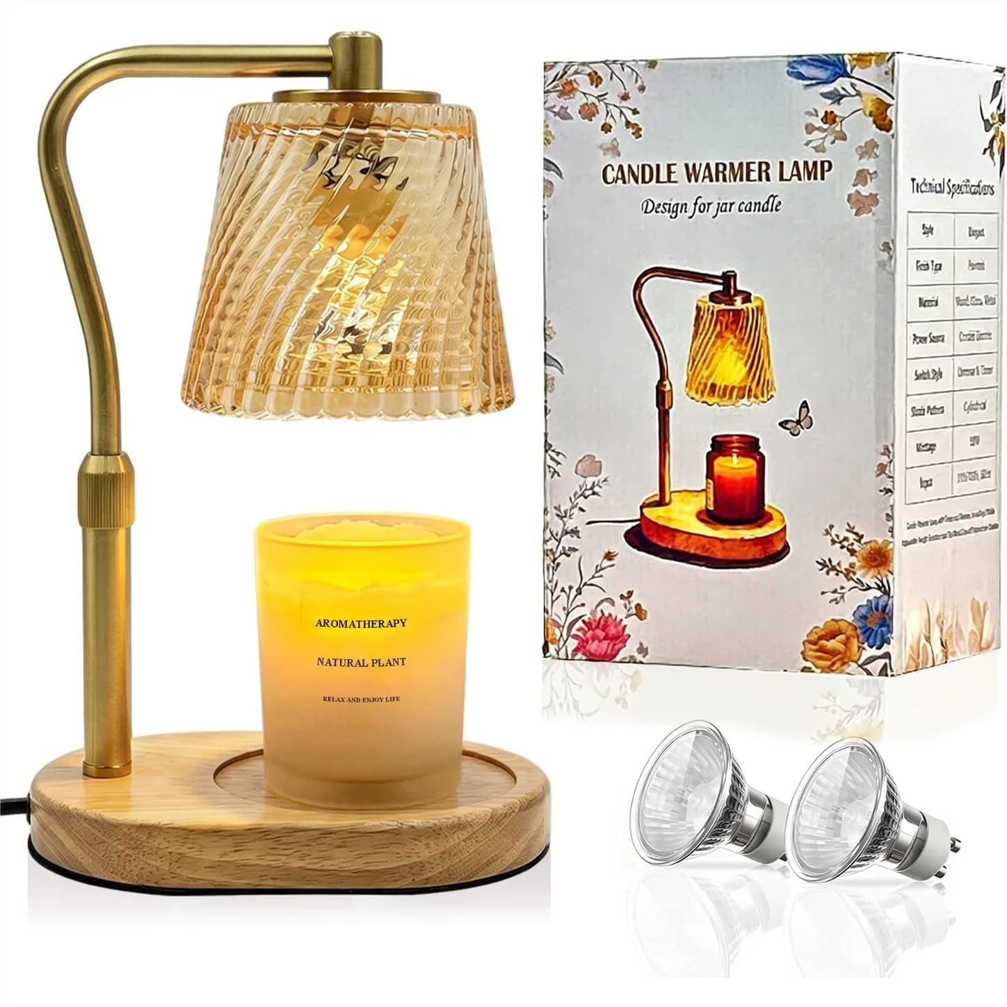 Lampada Scaldacandele con Timer Dimmerabile, Braccio Regolabile per Candele Profumate, Regalo di Inaugurazione Casa per Donne e Mamme con Elegante Confezione