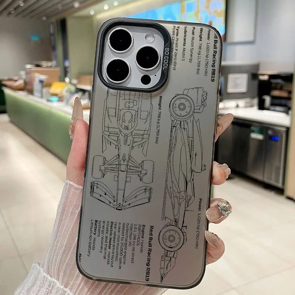 Cool Racing Car Design Phone Case For IPhone 17 16 15 14 13 12 11 Pro MAX Shockproof Back Anti Fall Cover
