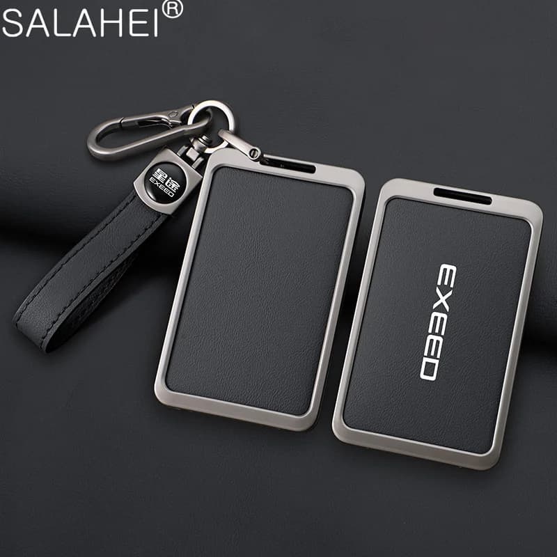 Custodia Protettiva in Lega e Pelle per Chiave Remota NFC Auto, Cover per Chery Exeed RX 2023 2024, Accessori Portachiavi Senza Chiave