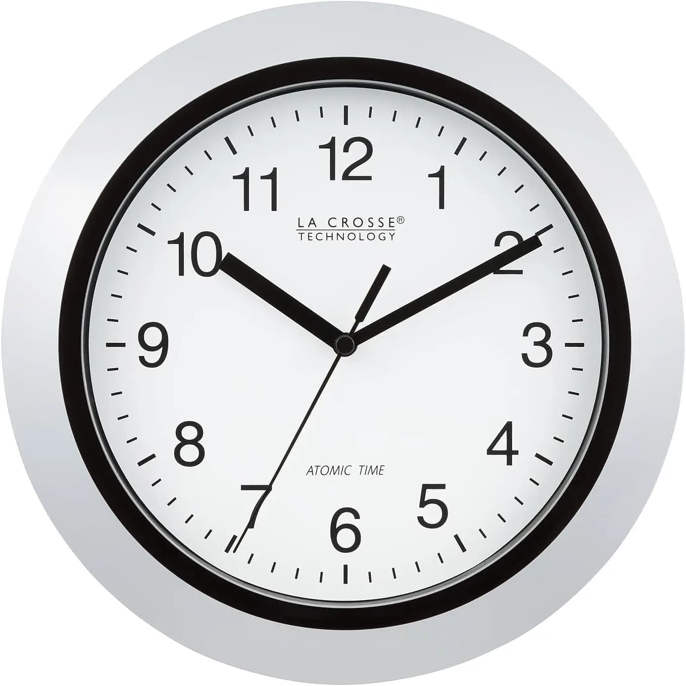 Orologio da Parete Analogico Atomico WT-3102S, 10 Pollici, Argento