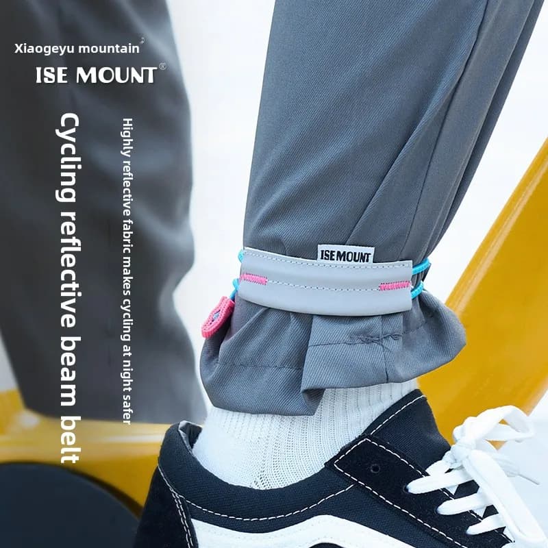 Pants with reflective beam for outdoor cycling Belts with buckle for storing the elastic rope Ties for night racing sports leggings