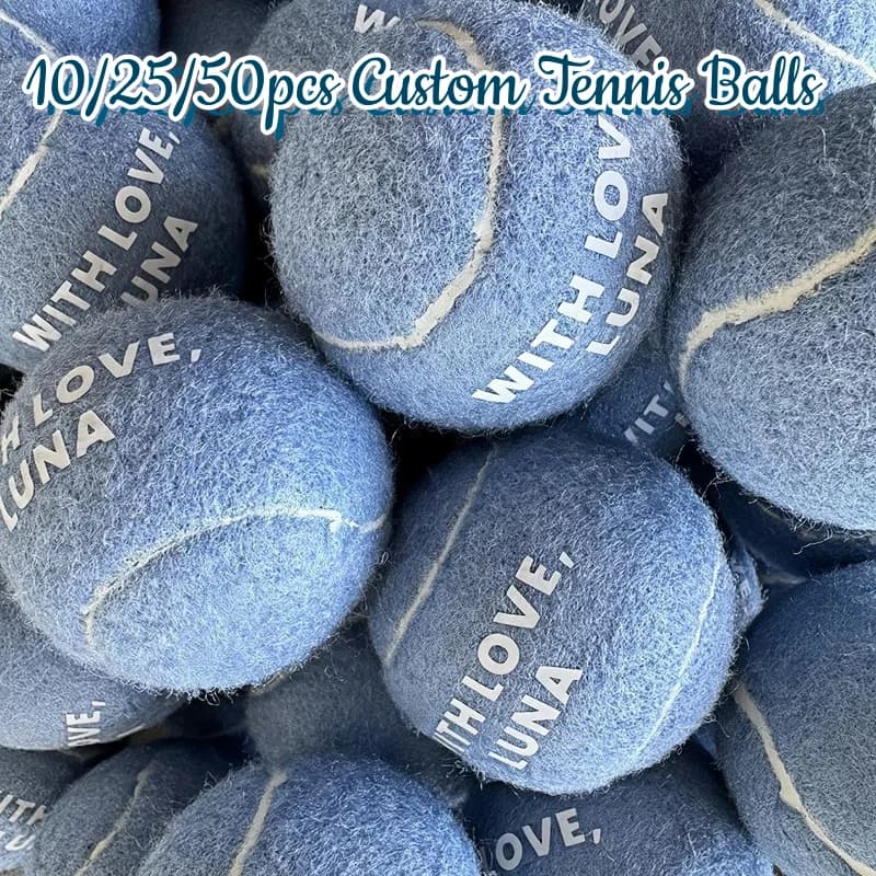 10-50 pezzi di palline da tennis personalizzate bomboniere per ospiti palline da tennis personalizzate regalo per la festa di compleanno di Natale (6,4 cm)