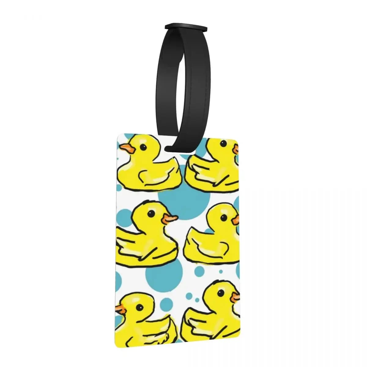 Pato di gomma - Etichette per bagagli dal design felice giallo brillante Valigia da viaggio Moda Bagagli Etichetta d'imbarco Porta etichette ID Nome Indirizzo