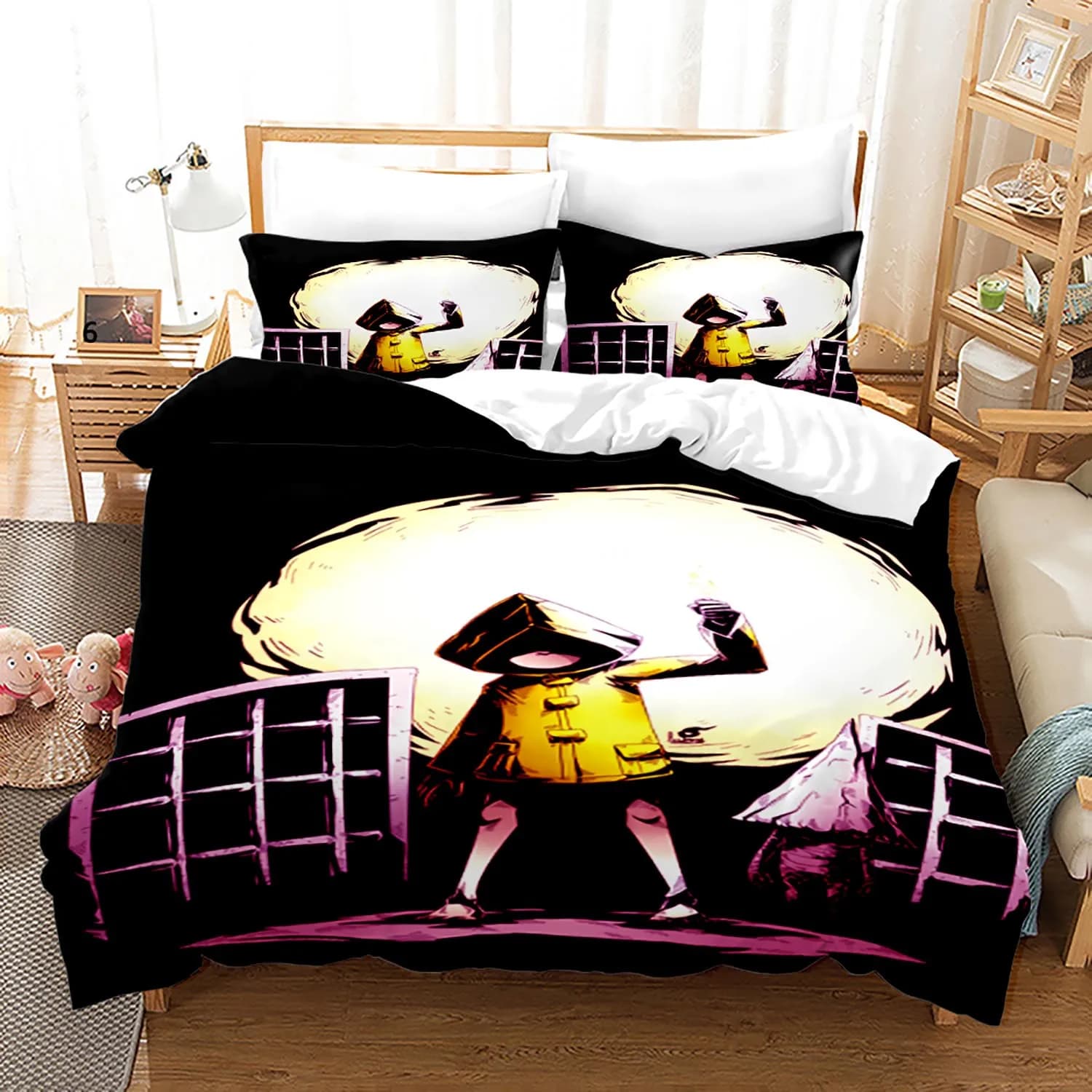 Set biancheria da letto Little Nightmares Set letto singolo doppio completo Queen King Size Set copripiumino per camera da letto per bambini per adulti Set lenzuola Anime 3D