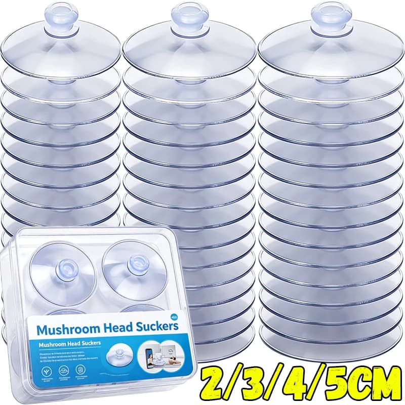 Mushroom Head Suckers Transparent Hanging Hooks for Window Wall Strong Vacuum Sucker Towel Hanger Glass Suction Cup Wholesale