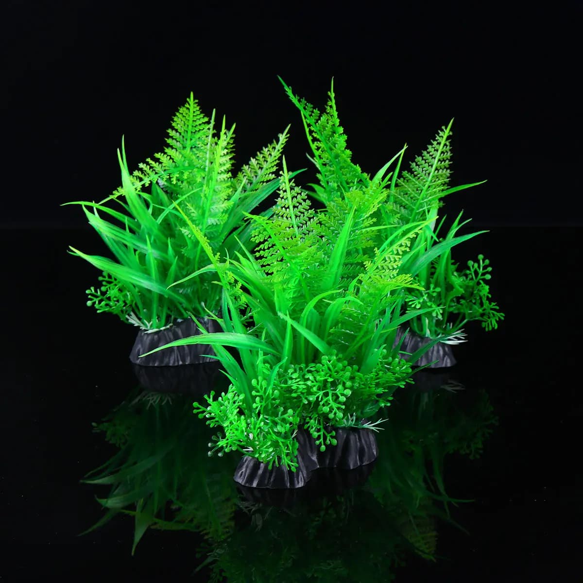 3Pcs Lifelike Aquarium Artificial Plants Premium Plastic Water Grass for Fish Tank Decoration DIY Micro Landscape Aquatic