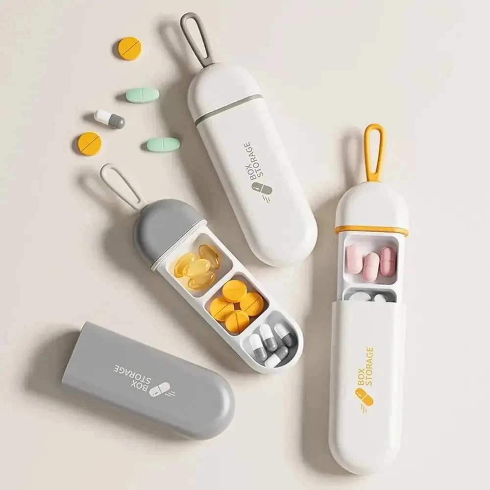 Mini portapillole a 3 scomparti, portapillole giornaliero, contenitore per farmaci portatile, portapillole da viaggio