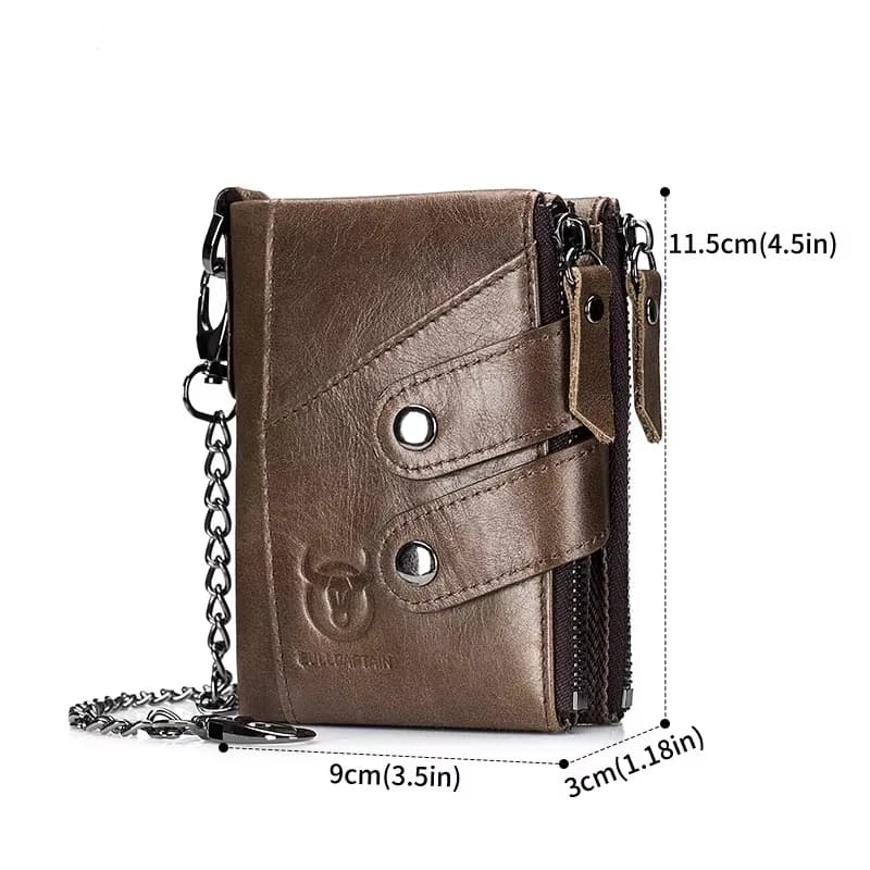 Portafoglio multifunzione da uomo in vera pelle Portafoglio Rfid Borsa portaoggetti con cerniera Portamonete Portafoglio Porta carte Borsa da uomo