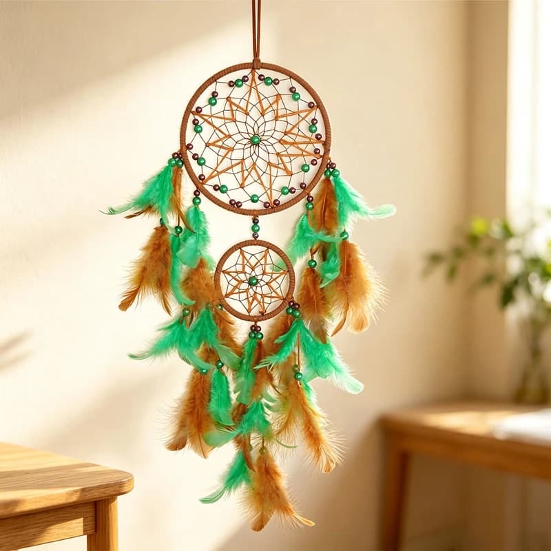 Bohemian Feathers Dream Catcher With Beads Handmade Ornaments Door Pendants Wall Hangings Large Wind Chimes Home Decoration