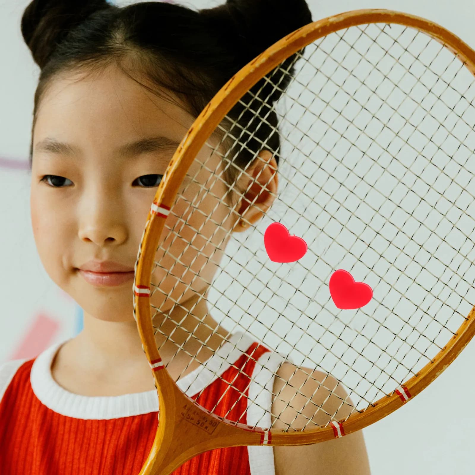 6 Pezzi Antivibranti in Silicone a Forma di Cuore per Racchette da Tennis, Accessori per Ridurre le Vibrazioni nel Tennis Competitivo