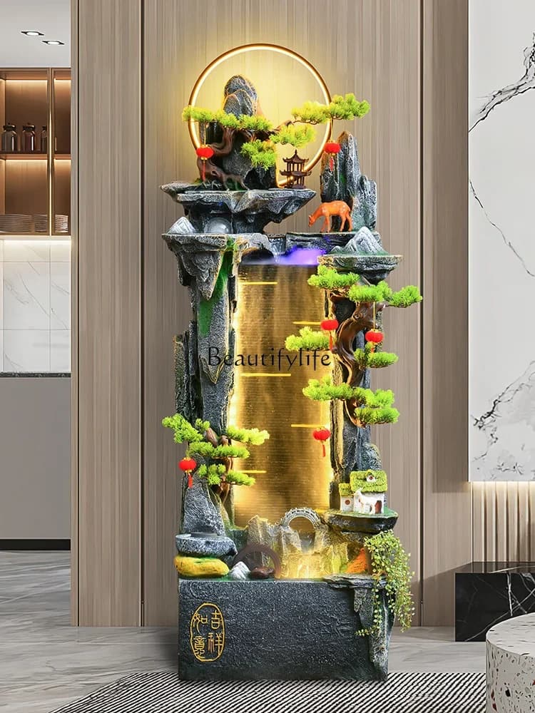 FG40 Decorazione del soggiorno ornamento roccioso fontana che scorre paesaggistica vista umidificatore d'acqua circolante acquario da pavimento