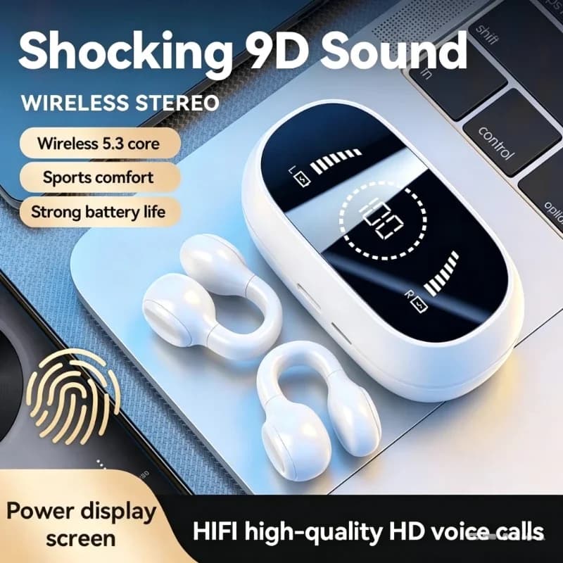 New OWS Ear Clip Earphone Bone Conduction Bluetooth Sport Game Earbud Stereo Sound Headphone TWS With Mic For Xiaomi Airpod