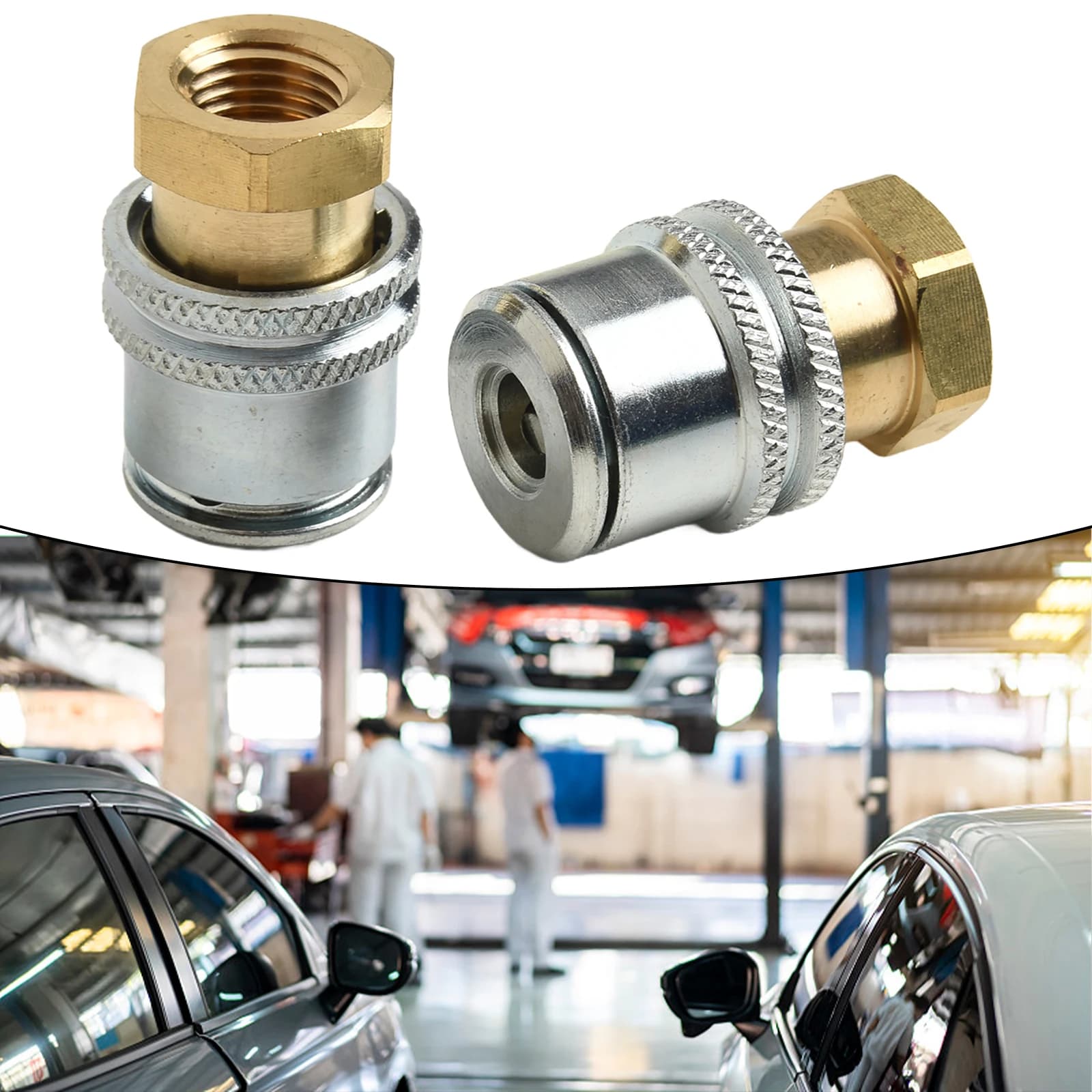 Valvola di gonfiaggio dei pneumatici per camion per auto 1/2 pezzo Morsetto dell'aria di bloccaggio 1/4NPT Ugello del morsetto della pompa per pneumatici in ottone a flusso chiuso per gonfiatore