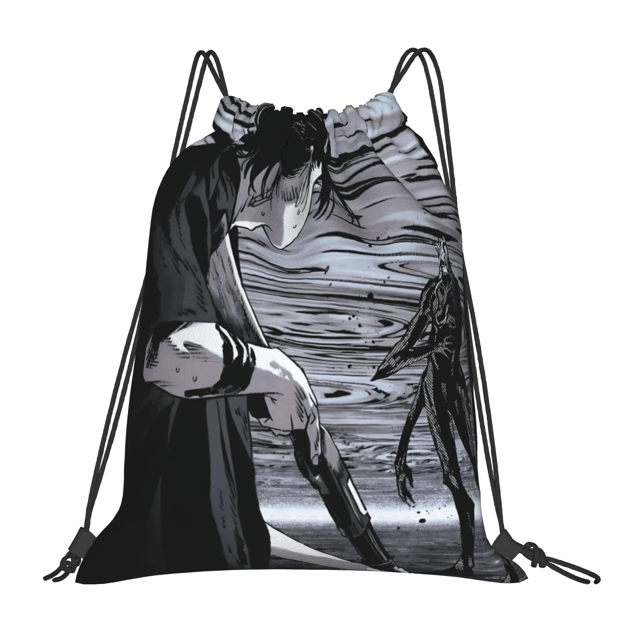 1 pc Shinpei vs Shadow Summer Time Rendering Kawaii Drawstring Bags School Shoe Clothes Storage Multi-function Teen Portable