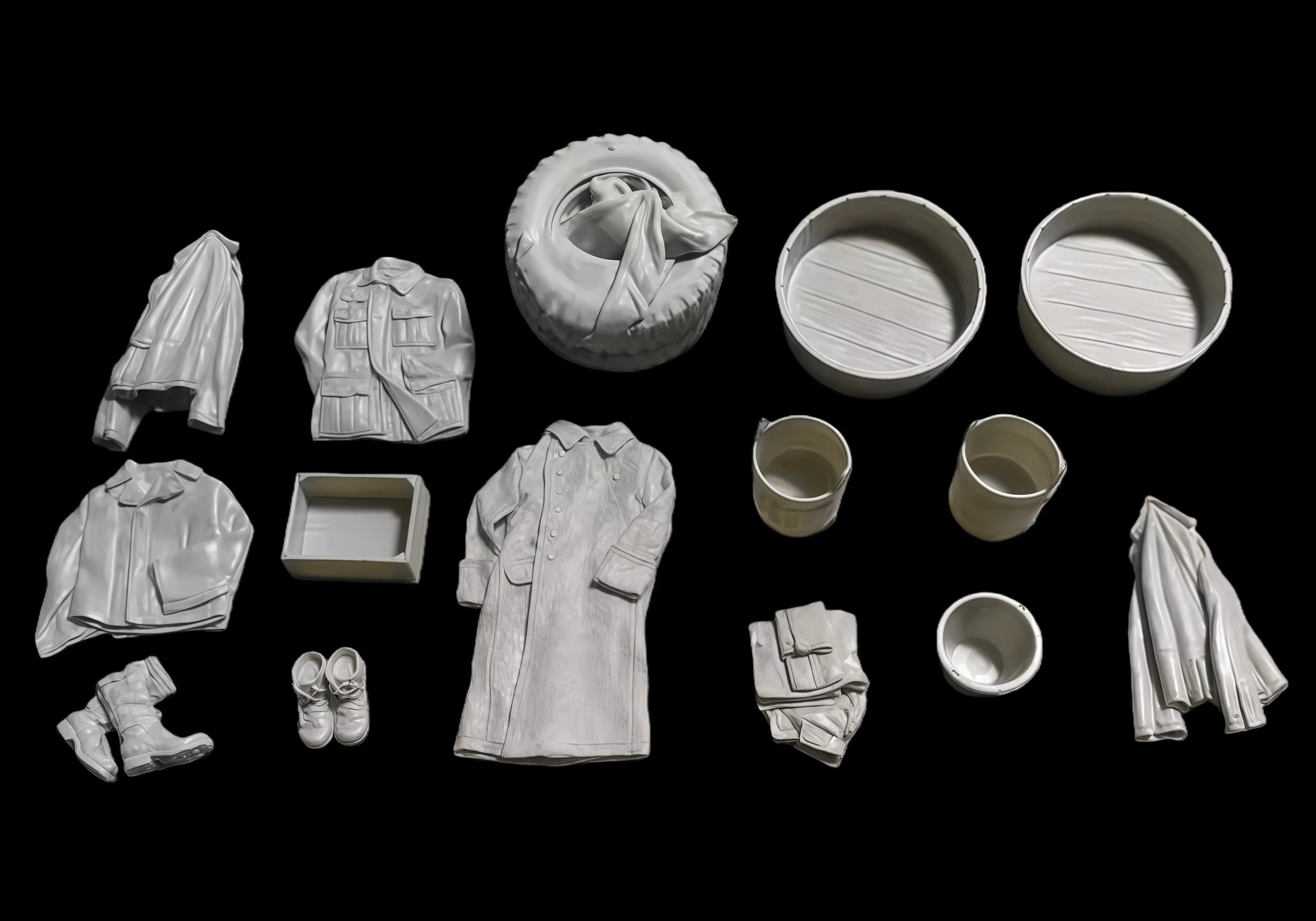 Kit di montaggio modello in resina pressofusa 1:35, GK, abbigliamento in resina e accumulo bacino in legno, non verniciato, richiede assemblaggio