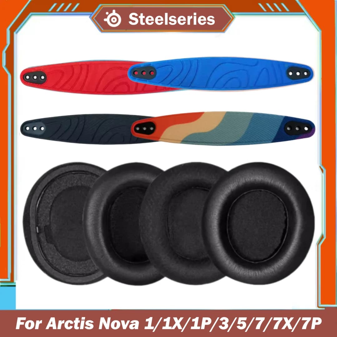 Cuscinetti di Ricambio per Cuffie Steelseries Arctis Nova 1/1X/1P/3/5/7/7X/7P, Copertura per Archetto Superiore, Cuscinetti Auricolari Compatibili
