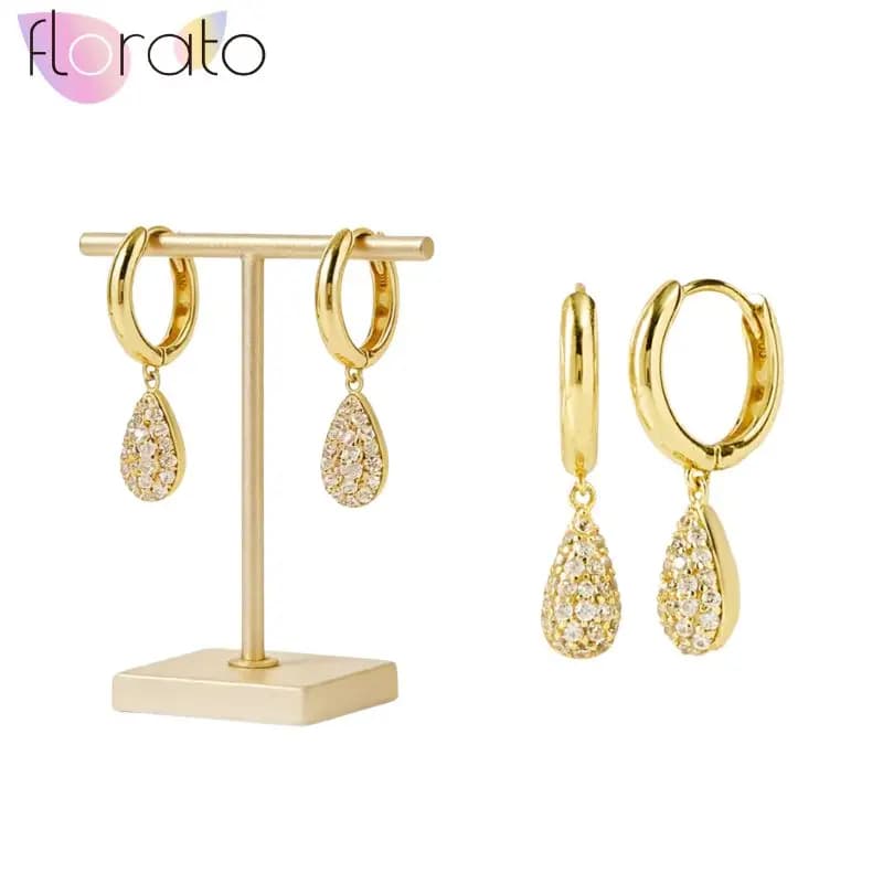 Orecchini a Cerchio da Donna in Argento Sterling 925 con Zirconi, Design Classico e Lussuoso, Gioielli per Matrimonio