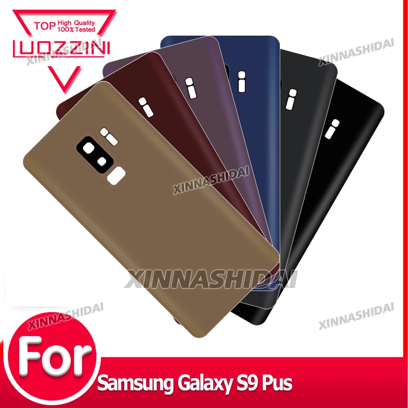 Battery Back Cover For Samsung Galaxy S9 Plus Back Battery Cover Rear Door Housing Case No Camera Lens For Samsung S9 Plus