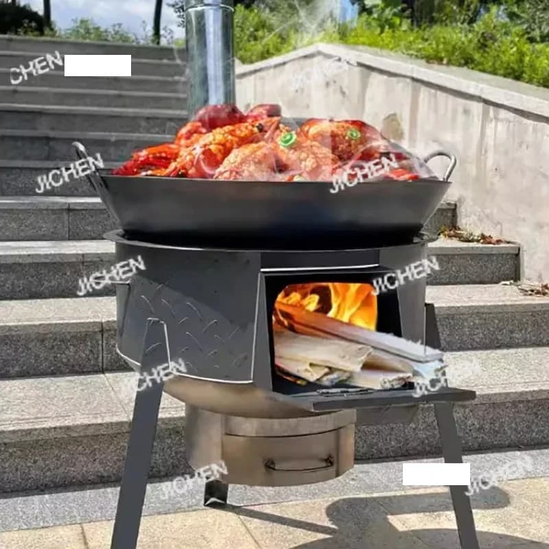 Chimeneas Camping cooker Outdoor grill Support Camping cooker Heating Wood fire stove Country portable bras for domestic use
