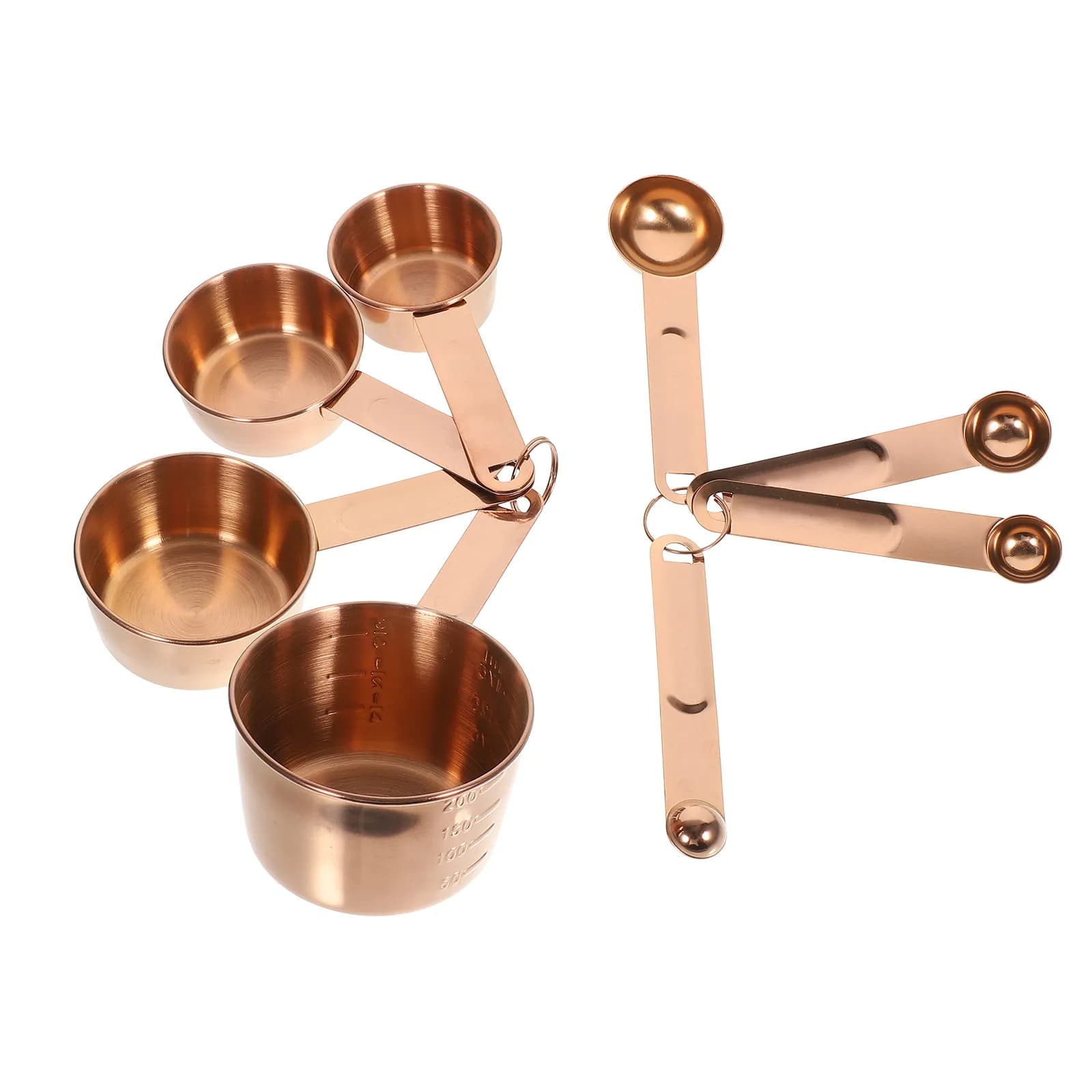 Stainless Steel Measuring Cups and Spoons Set for Baking Coffee Sugar Spices Kitchen and Restaurant Use