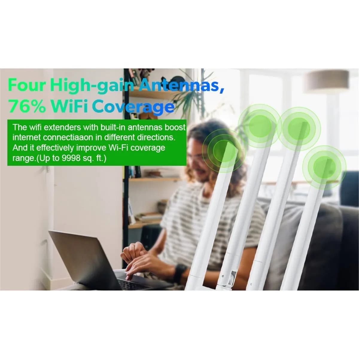 goodidea Ripetitore Wi-Fi Wireless 300 Mbps, Amplificatore di Segnale AP, Estensore di Rete, Router Wireless B