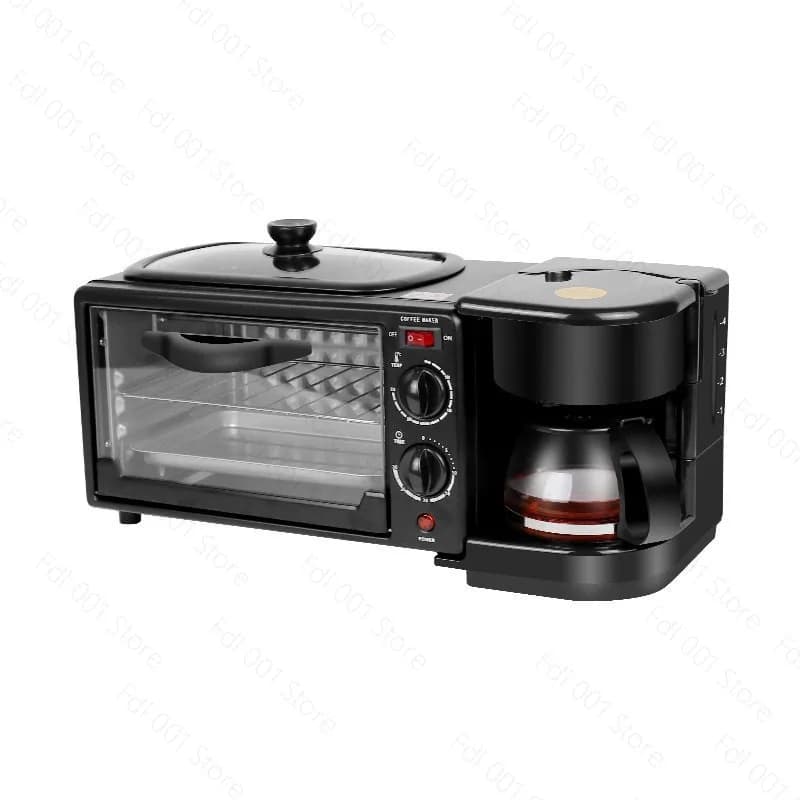Super Discount 3 in 1 Breakfast Making Machine Multifunction Mini Drip Coffee Bread Pizza Frying pan Toaster Breakfast Machine