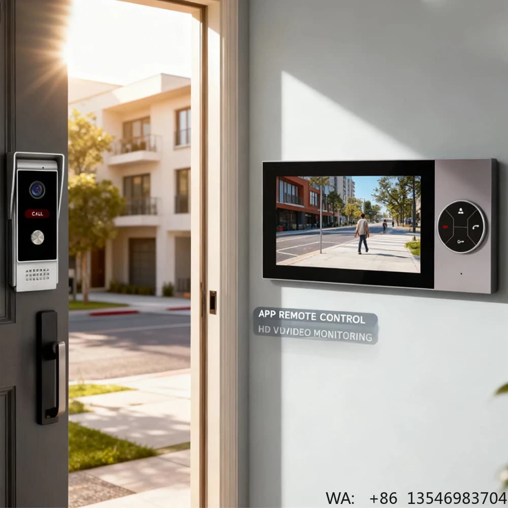Sistema Videocitofonico Wi-Fi Tuya Smart a 4 Fili, Telecamera Impermeabile da 7 Pollici con Visione Notturna per Esterni e Ville