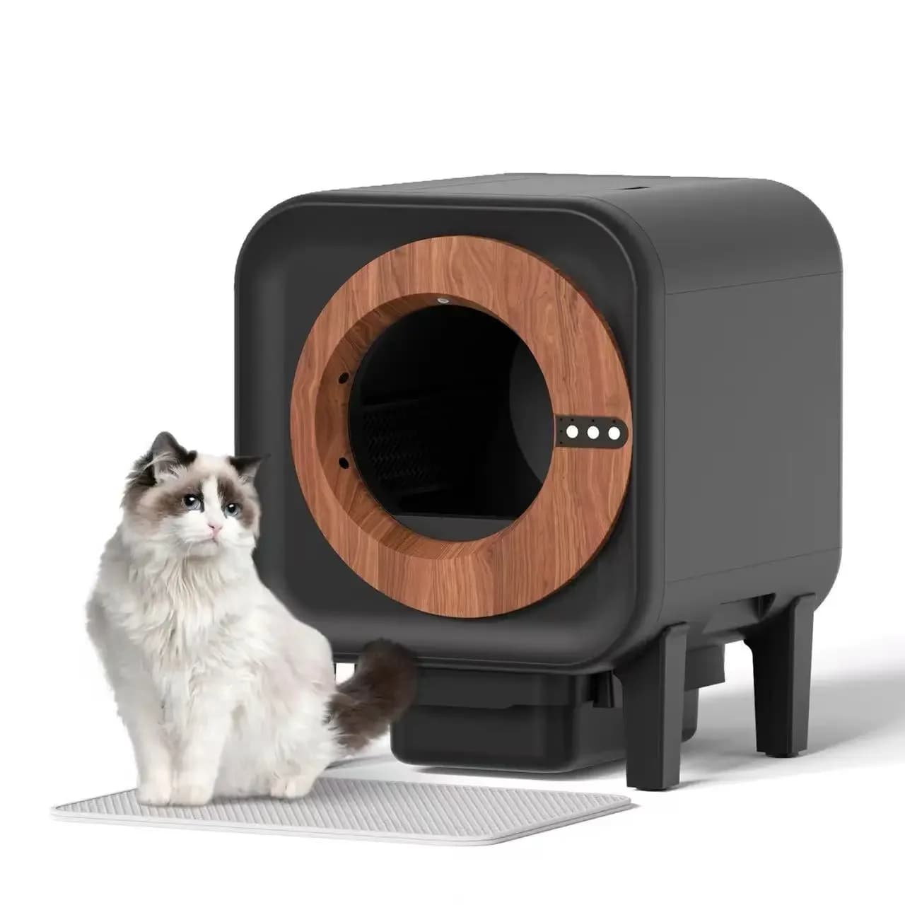 Lettiera Automatica Intelligente OEM per Gatti con Pulizia Automatica e Controllo Mobile, Facile da Pulire, Lavabile, Spazio Interno 70L