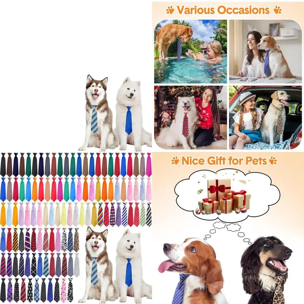 Cravatte per cani regolabili grandi da 110 pezzi per toelettatura e inverno, unisex, regalo ideale per gli amanti degli animali domestici