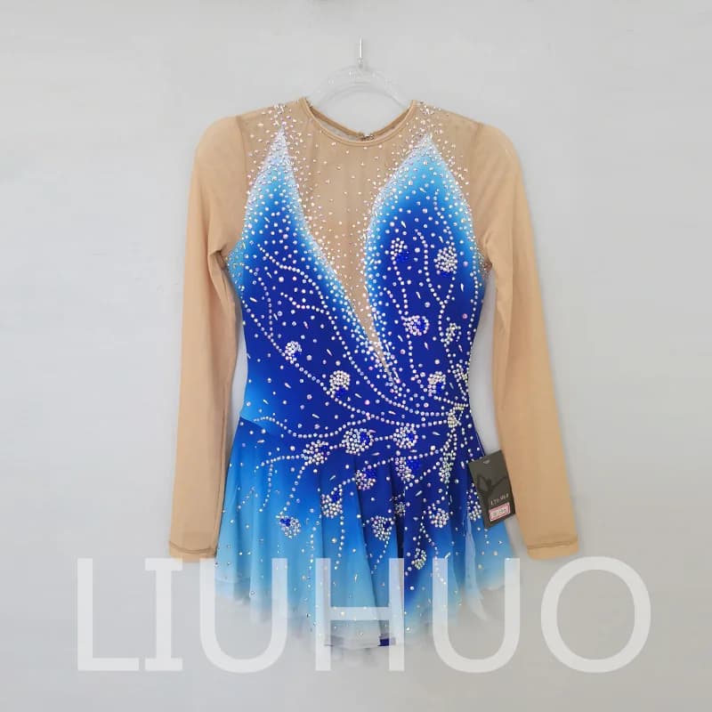 LIUHUO Abito per Pattinaggio Artistico su Ghiaccio per Ragazze Donne Adolescenti Elasticizzato in Spandex per Competizione Vendita all'Ingrosso BD496
