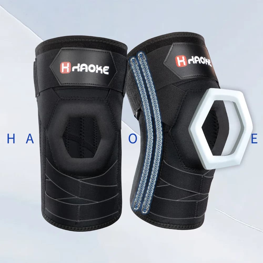 Ginocchiera pressurizzata a design semi-aperto per menisco, fascia di protezione professionale per ginocchio per sport