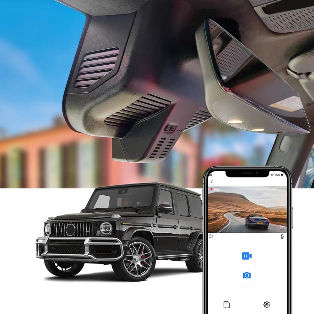FITCAMX 4K Dash Cam per Mercedes Classe G (2013-2026), compatibile con G550, G63 AMG, G400d/G350d/W463 2a generazione/W465, design OEM