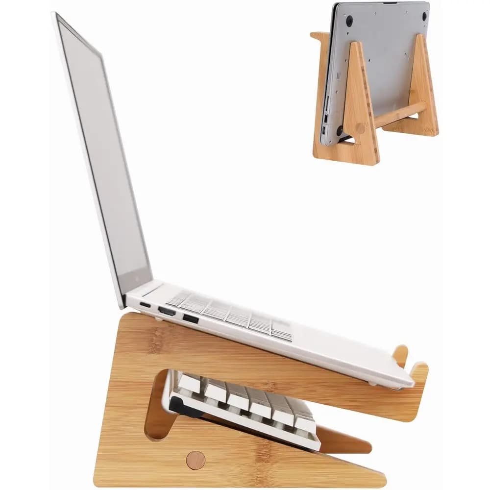Laptop Stand - Wooden Desk, Bamboo Compatible with 13-17.7 Laptops