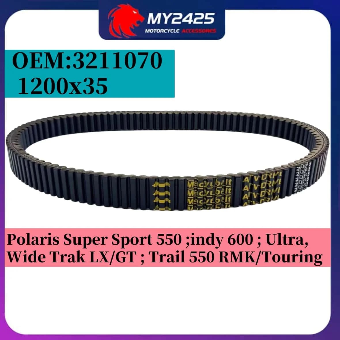 Cinghia di trasmissione 1200x35 3211070 per Polaris Super Sport 550 Touring ES Trail 500 RMK SP SKS ES RMK Wide Trak GT LX