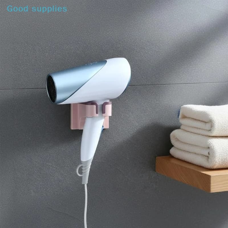 nimble1Pcs Wall Mounted Hair Dryer Holder Punch Free Storage Organizer Stand for Hair Curler Straightener Bathroom Shelfobject